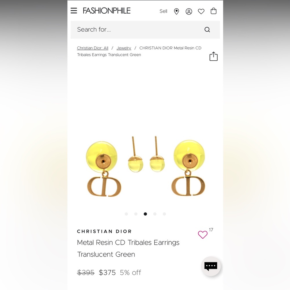Dior Gold and Translucent Earrings